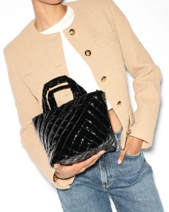 MZ Wallace Metro|Crossbody|The Metro Tote® Deluxe - Micro BlackLacquer