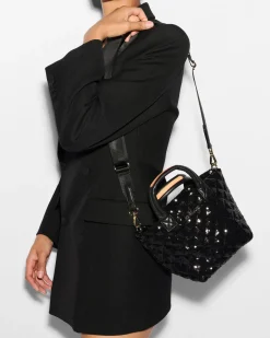 MZ Wallace Metro|Totes|The Metro Tote® Deluxe - Micro BlackSequin