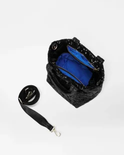 MZ Wallace Metro|Totes|The Metro Tote® Deluxe - Micro BlackSequin