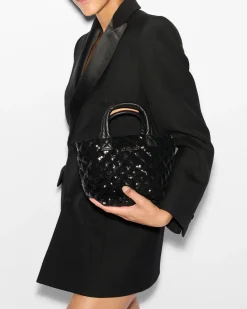 MZ Wallace Metro|Totes|The Metro Tote® Deluxe - Micro BlackSequin