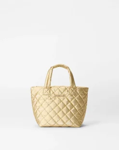 MZ Wallace Metro|Crossbody|The Metro Tote® Deluxe - Micro LightGoldPearlMetallic