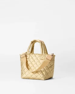 MZ Wallace Metro|Crossbody|The Metro Tote® Deluxe - Micro LightGoldPearlMetallic