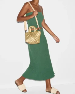 MZ Wallace Metro|Crossbody|The Metro Tote® Deluxe - Micro LightGoldPearlMetallic