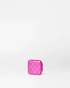 MZ Wallace Accessories|Travel Sewing Kit HotPinkMetallicLeather