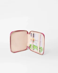 MZ Wallace Accessories|Travel Sewing Kit HotPinkMetallicLeather