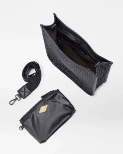 MZ Wallace Crossbody|Woven Box Crossbody Black