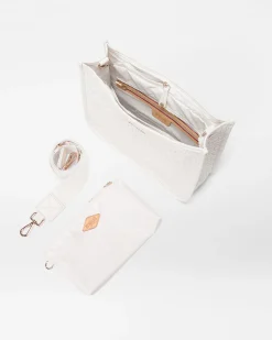 MZ Wallace Crossbody|Woven Box Crossbody PearlMetallic