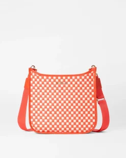 MZ Wallace Crossbody|Woven Box Crossbody Sandshell/PoppyWoven