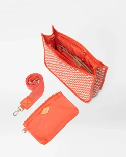 MZ Wallace Crossbody|Woven Box Crossbody Sandshell/PoppyWoven