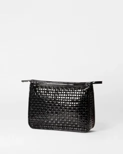 MZ Wallace Accessories|Woven Metro Clutch BlackLacquer
